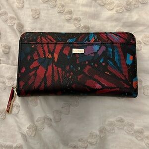 Monarch butterfly accordion wallet - genuine Saffiano leather